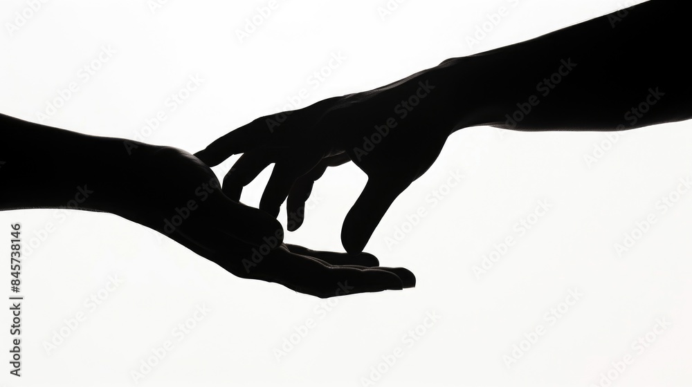 A pair of hands stretching out to meet or hold something, conveying a sense of connection and longing A pair of hands stretching out to meet or hold something, conveying a sense of connection and longing