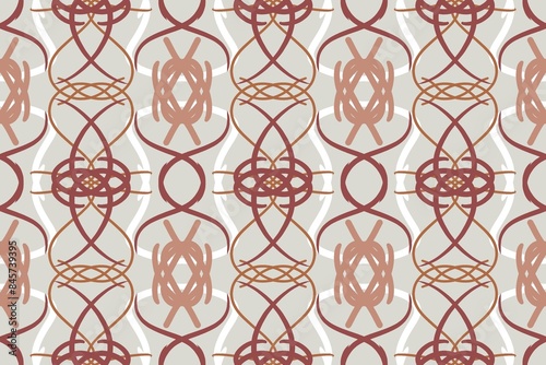 Abstract gray, vinous and white seamless pattern. Fashion textile background in east ornate style