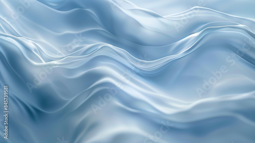 Abstract Close-up of Fluid Waves in Minimalist Blue Tones