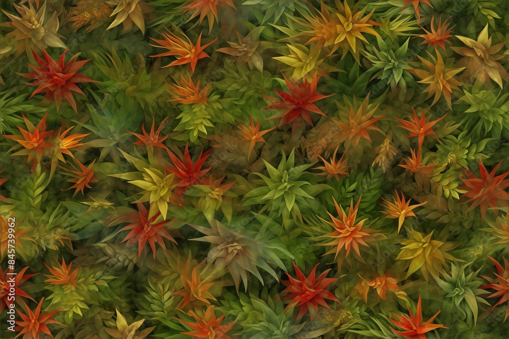 Colorful flowers and leaves background Colorful flowers and leaves background