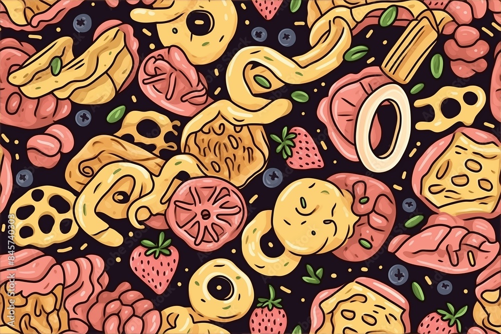 Seamless healthy food pattern. Background