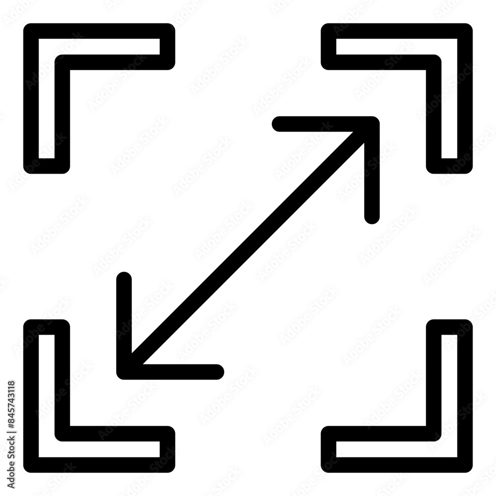 expand line icon vector illustration isolated on white background expand line icon vector illustration isolated on white background