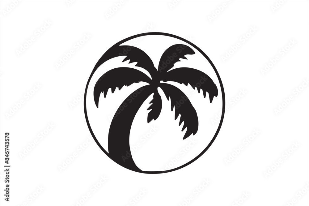 Tree icon of summer and travel logo vector illustration