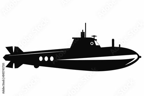Submarine silhouette vector illustration 