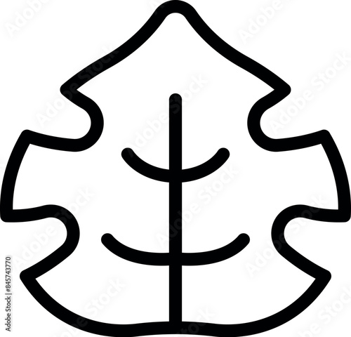 Simple line drawing of a monstera deliciosa leaf, perfect for minimalist designs