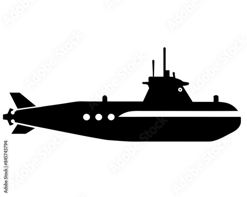 Submarine silhouette vector illustration 