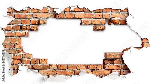 A broken bricks wall texture background design element photo