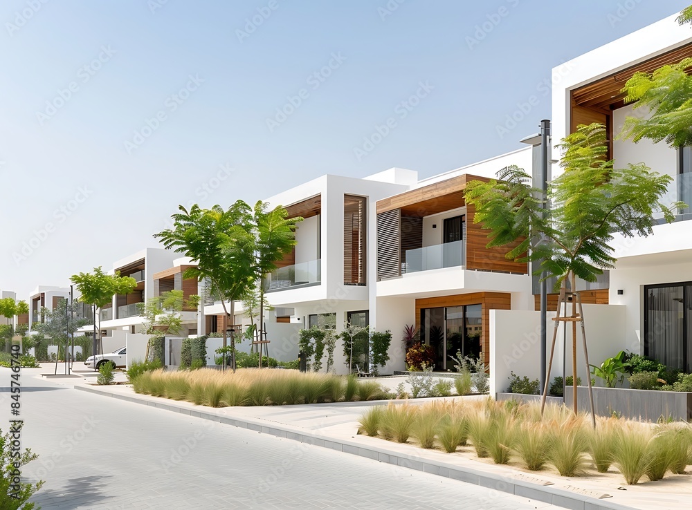 Modern contemporary townhouses in Dubai city Modern contemporary townhouses in Dubai city