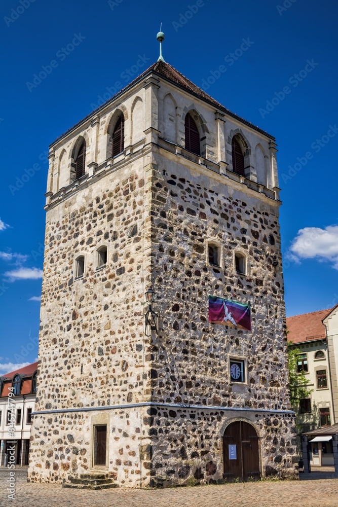 zerbst, deutschland - dicker turm in der altstadt