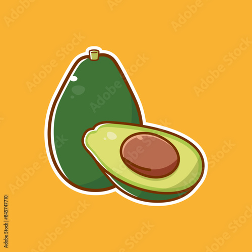 Coleção Frut'Arte - frutas frescas, descascada cardápio de nutrição saudável. Ilustração vetorial de desenho animado.