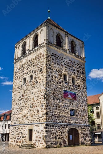 Obraz na płótnie zerbst, deutschland - dicker turm in der altstadt w salonie