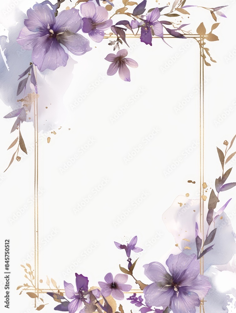 Obraz premium Vertical A4 journal page designed for daily reflections featuring a delicate floral border with pastel flowers. Perfect for journaling, note-taking, or creative writing