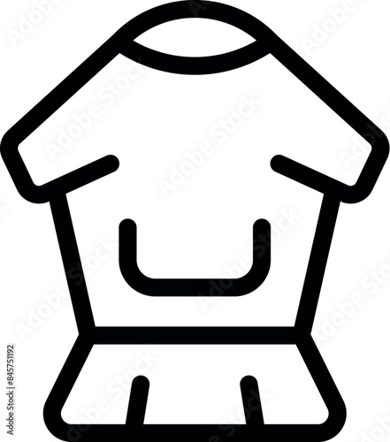 Simple line icon style illustration of a baby dress with a pocket, perfect for projects related to baby clothing