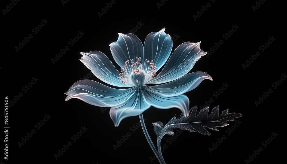X-ray image of flower isolated on black X-ray image of flower isolated on black