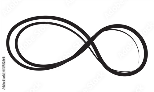 Hand drawn infinity symbol. Black infinity icon. Eternity, infinite, limitless and forever signs. isolated on white background. Vector illustration. EPS 1o/AI