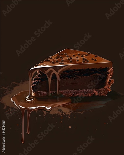 Haunting Chocolate Sacher Torte Echoing Banshee s Mournful Cries in Minimalist Art photo