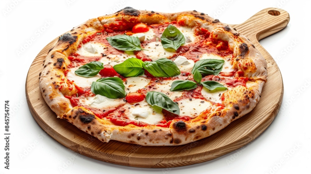 Delicious Margherita Pizza with Fresh Basil and Mozzarella, Generative AI Delicious Margherita Pizza with Fresh Basil and Mozzarella, Generative AI