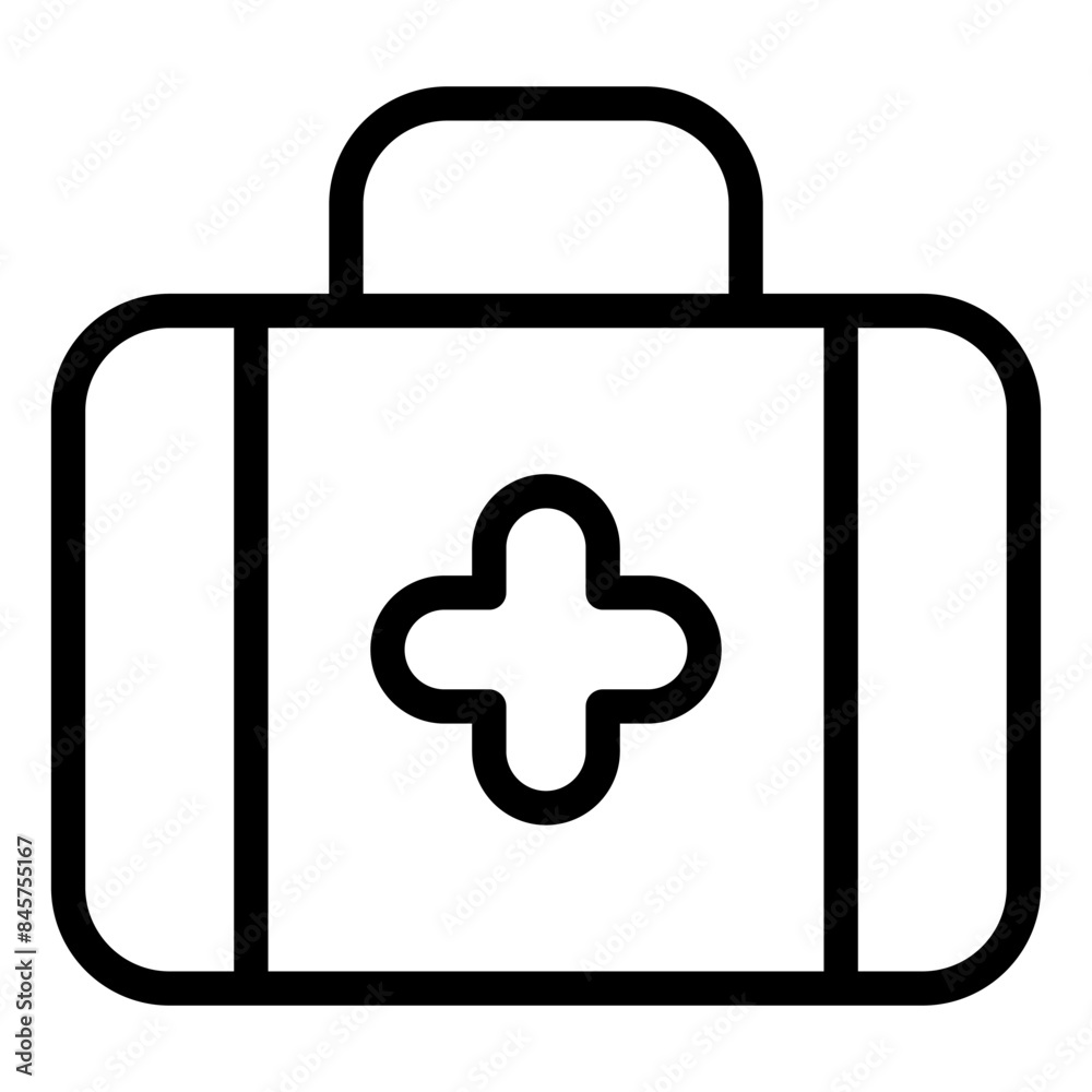 Obraz premium suitcase line icon vector illustration isolated on white background