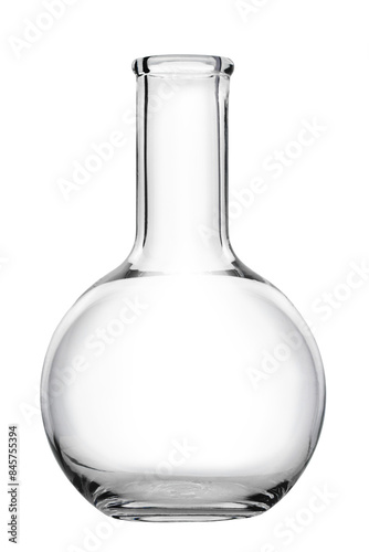 transparent glass vase of laconic shape, isolated