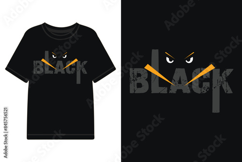 Black lettering typography t-shirt design, modern minimalist lettering typography for t-shirt design