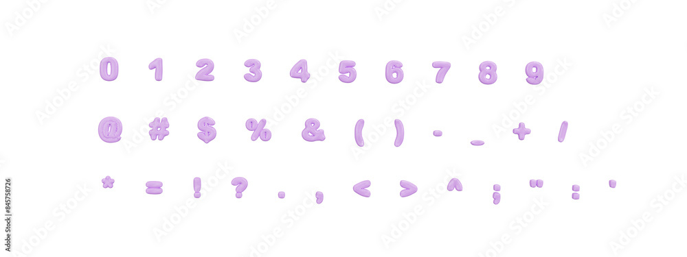 Number 3d set. Cute pink balloons in the form of numbers from 0 to 9. Glossy inflatable balloon numbers and sign isolated on transparent background. 3D render Number 3d set. Cute pink balloons in the form of numbers from 0 to 9. Glossy inflatable balloon numbers and sign isolated on transparent background. 3D render