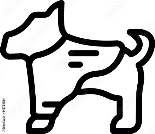 Dog wearing protective suit icon outline, suitable for any purpose