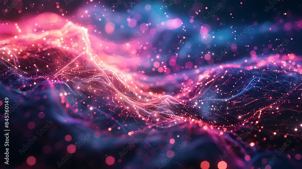 Abstract background of wires and glowing particles Abstract background of wires and glowing particles