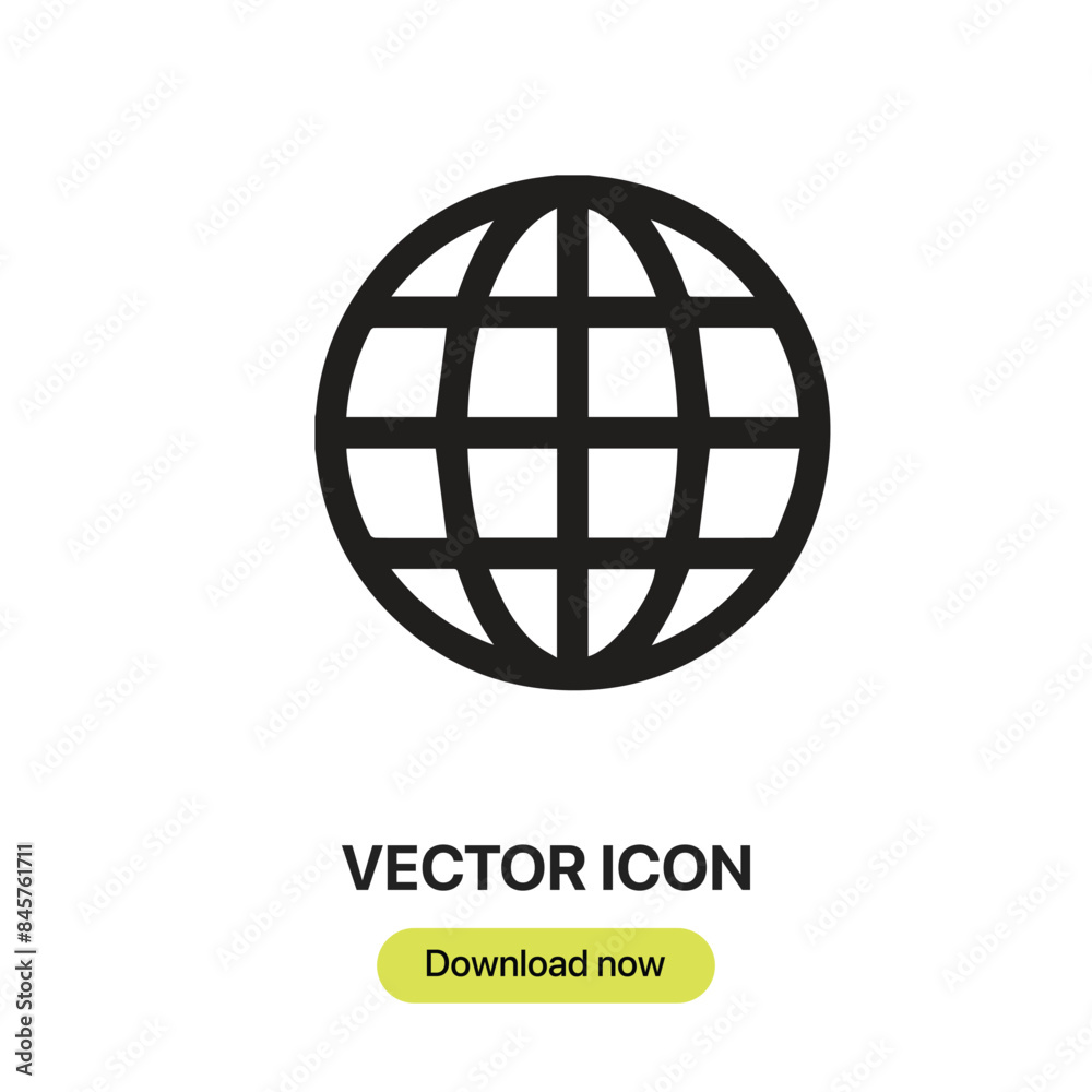 Earth Grid icon vector. Linear-style sign for mobile concept and web design. Earth Grid symbol illustration. Pixel vector graphics - Vector.
Earth Grid icon vector. Linear-style sign for mobile concept and web design. Earth Grid symbol illustration. Pixel vector graphics - Vector.