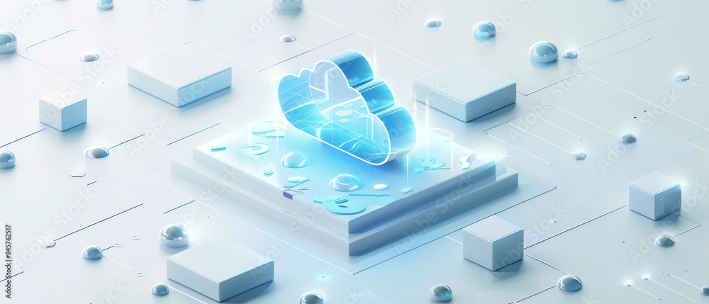 Cloud platform storage featuring crisp blue accents and a recognizable cloud icon Cloud platform storage featuring crisp blue accents and a recognizable cloud icon