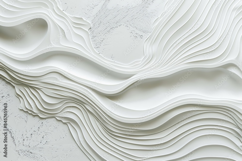 Obraz premium The image is a white and gray drawing of a wave