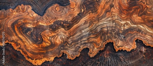 Wallpaper Mural wood grain of the wood tree is detailed and textured, with flowing lines that resemble rivers or valleys on its surface Torontodigital.ca