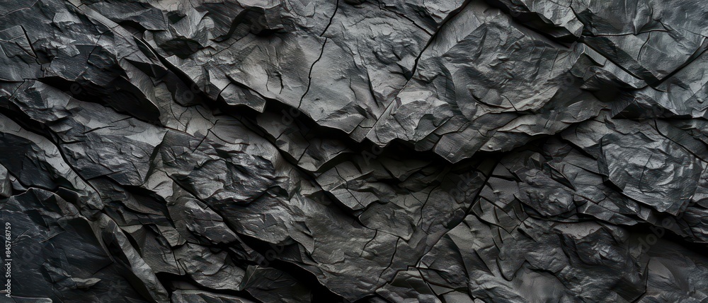 Deep black rock texture features intricate patterns, resembling veins of obsidian in darkness Deep black rock texture features intricate patterns, resembling veins of obsidian in darkness
