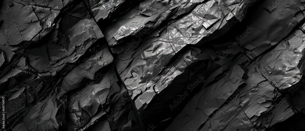 Deep black rock texture features intricate patterns, resembling veins of obsidian in darkness Deep black rock texture features intricate patterns, resembling veins of obsidian in darkness
