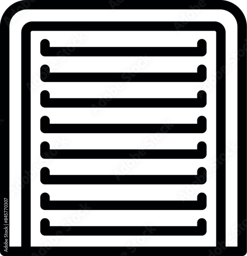 Simple garage door icon with horizontal lines representing a residential building entrance for cars