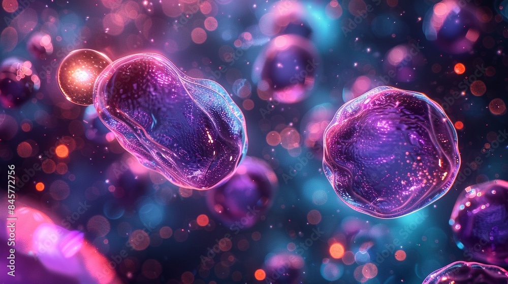 Human cells under microscope, HD image with vibrant colors, focus on genetic structure, disease treatment, future medicine 8K , high-resolution, ultra HD,up32K HD Human cells under microscope, HD image with vibrant colors, focus on genetic structure, disease treatment, future medicine 8K , high-resolution, ultra HD,up32K HD