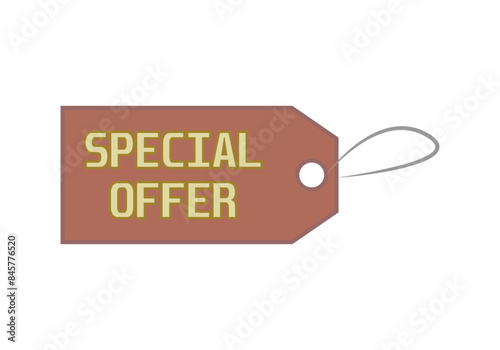 Etiqueta roja de producto con título de oferta especial