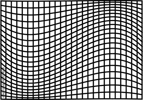 Fondo de cuadricula negra distorsionada en fondo blanco