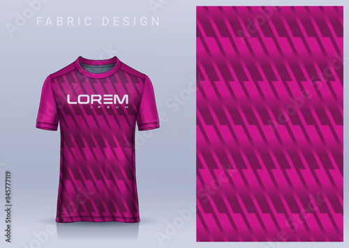 Fabric textile design for Sport t-shirt, Soccer jersey mockup for football club. uniform front view.	
