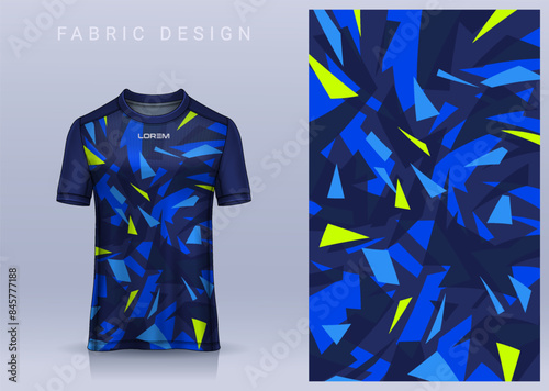 Fabric textile design for Sport t-shirt, Soccer jersey mockup for football club. uniform front view.	