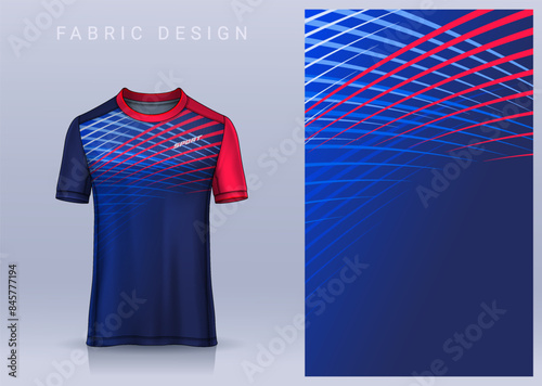 Fabric textile design for Sport t-shirt, Soccer jersey mockup for football club. uniform front view.	