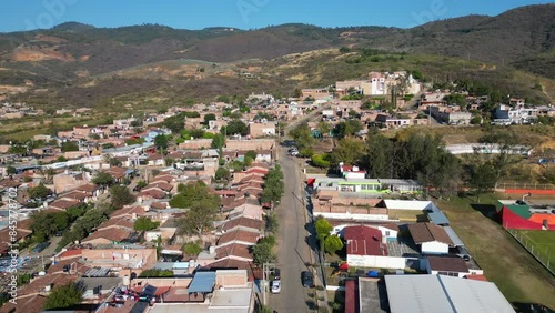 Horizonal video advancing over the town of Gomez Farias in Jalisco, Mexico photo