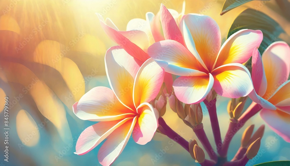 Fototapeta premium frangipani flowers in the sun