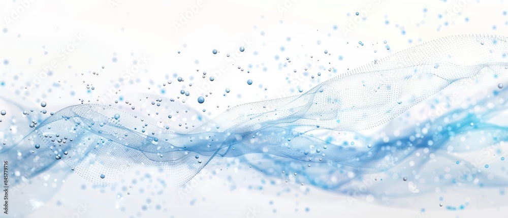 Light rays dance alongside wireframe constructs and bubbles in a surreal, abstract portrayal of clean technology, set against a crisp white background Light rays dance alongside wireframe constructs and bubbles in a surreal, abstract portrayal of clean technology, set against a crisp white background
