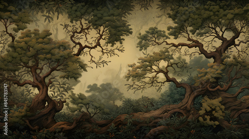 interior design tree branch wallpaper, interior design with trees vibe wallpaper background, tree branch