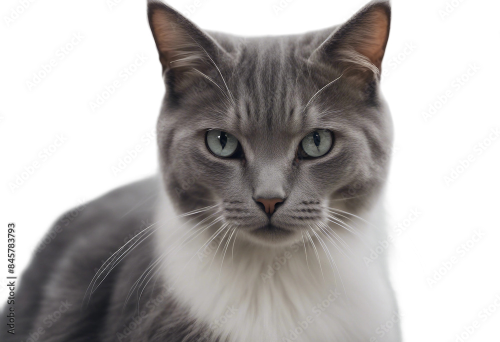 Playing grey cat isolated on transparent background cutout Playing grey cat isolated on transparent background cutout