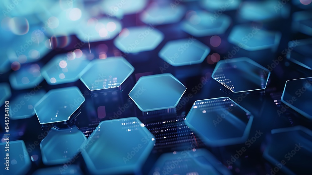 Obraz premium Abstract technical hexagonal background pattern with shallow dofKhan