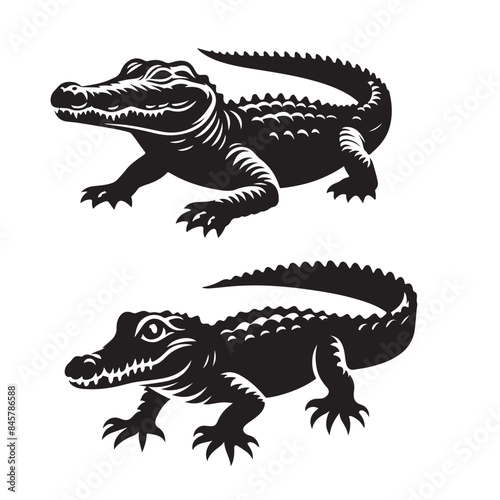 crocodile silhouette vector illustration.eps