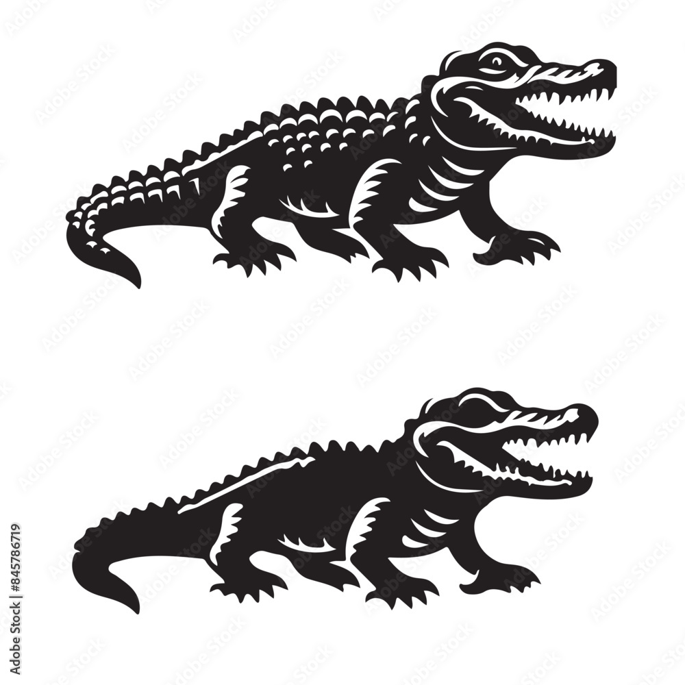Obraz premium crocodile silhouette vector illustration.eps
