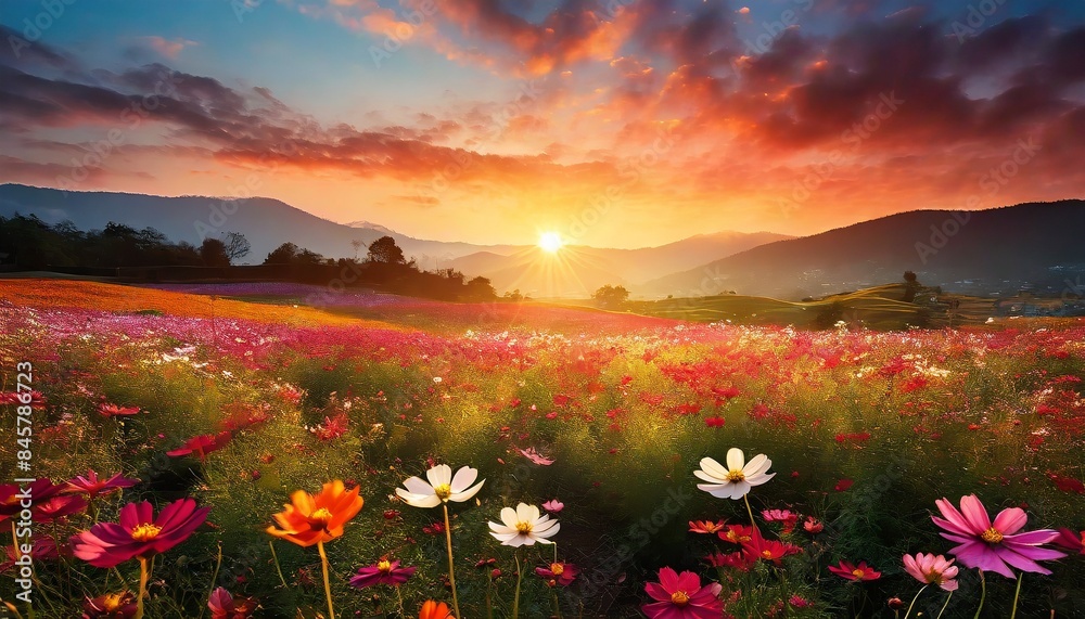 Obraz premium sunset in the field