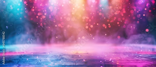 Stage bursts with color dust, featuring blurred elements in the foreground © STOCKYE STUDIO